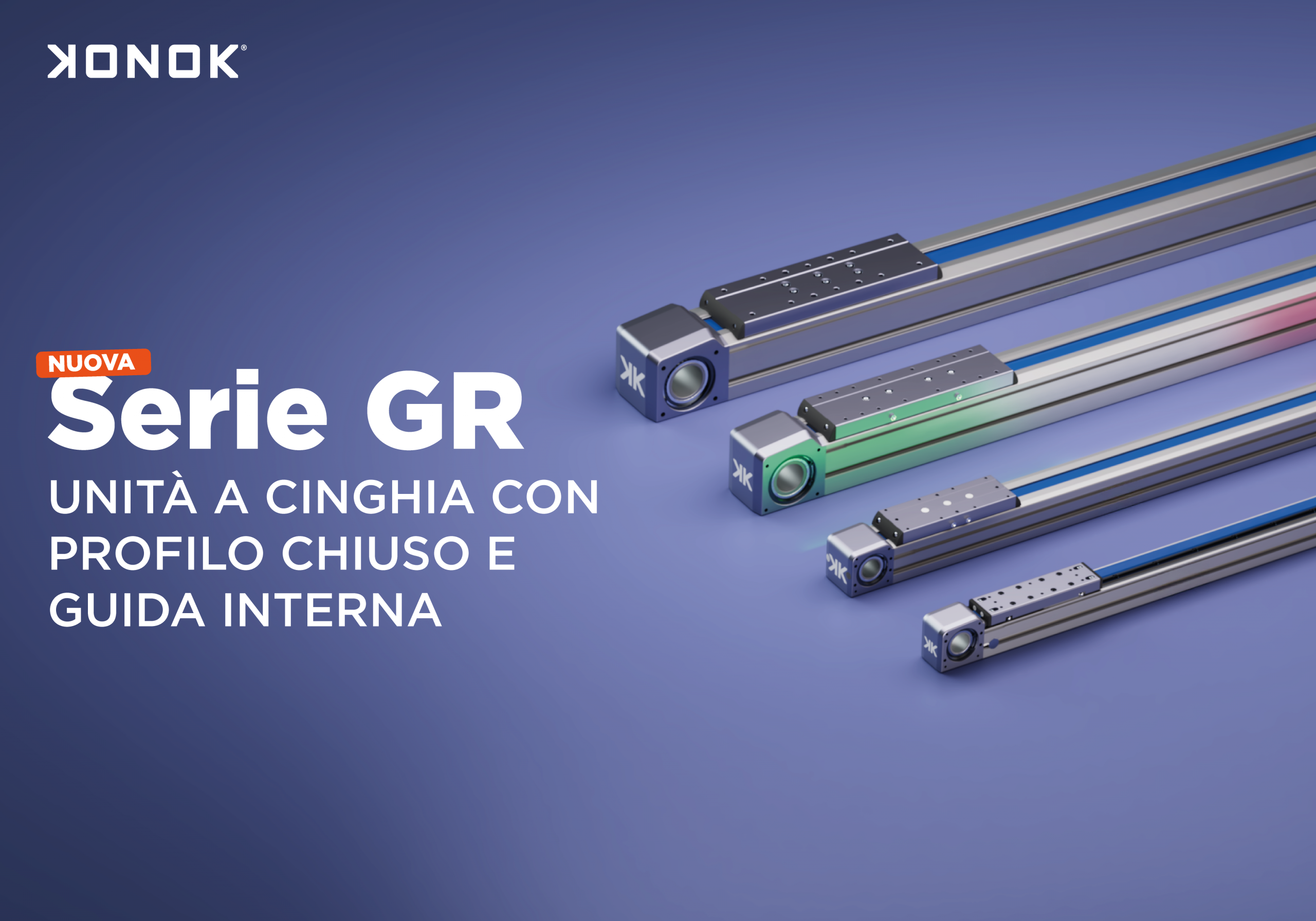 Serie GR – Unità a Cinghia con Profilo Chiuso e Guida Interna